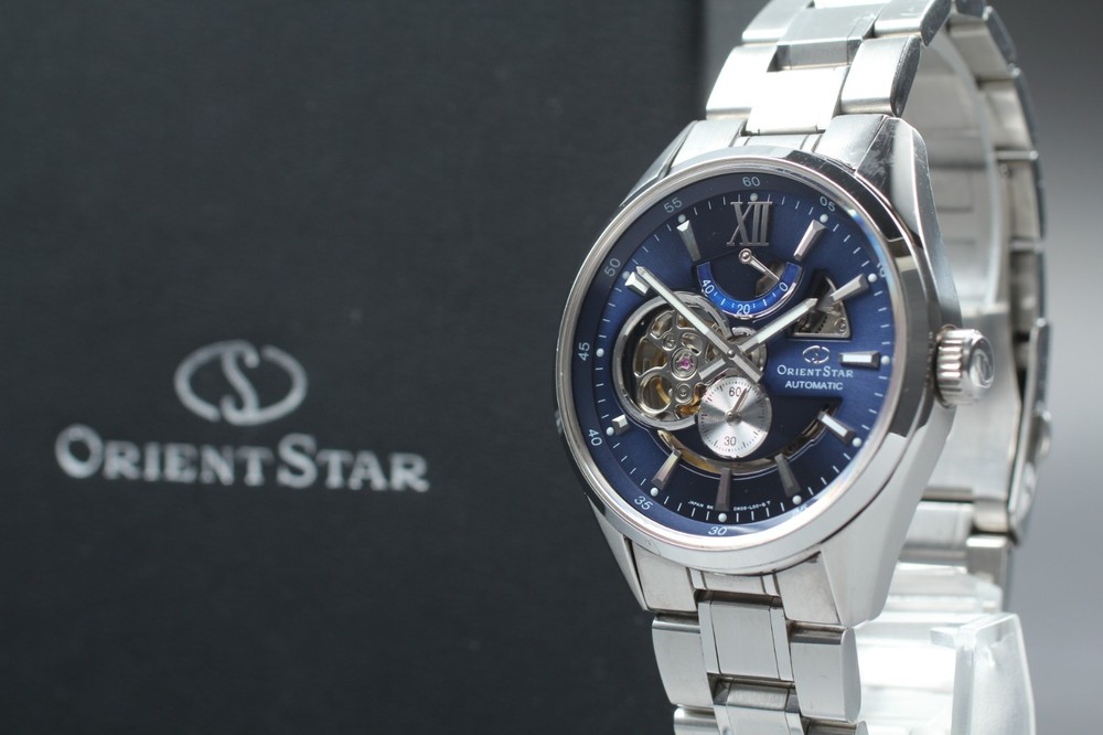 [NEAR MINT w/ Box] Orient Star DK05-C0-B Blue Dial AT Mens Watch From Japan