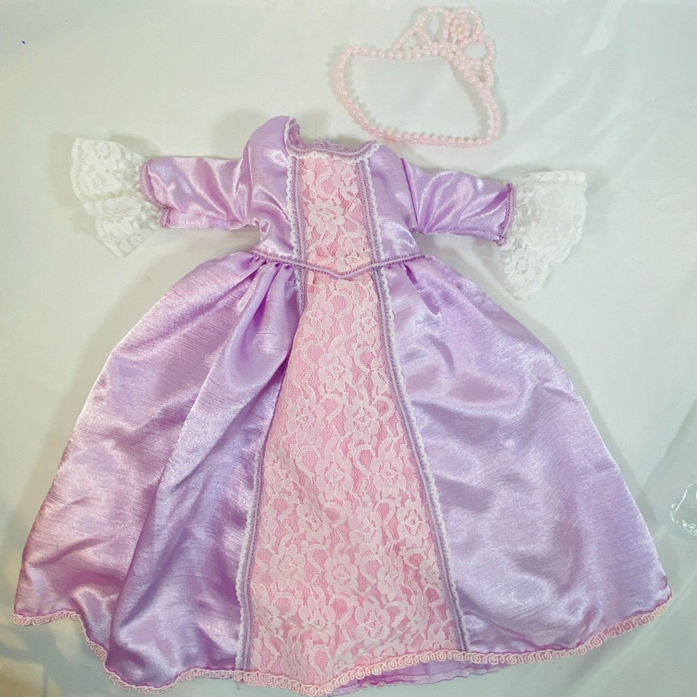 Purple/Pink Satin Lace Princess Fancy Dress Outfit for 18