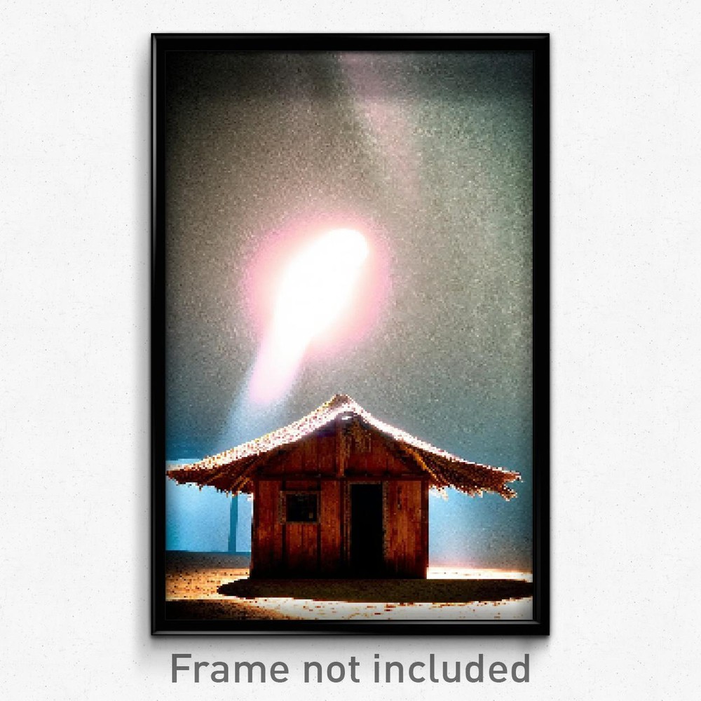8-Bit Psychedelic Pixel Art Poster - Trippy Unknown Hut Video Game Print