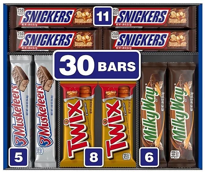 Mars Chocolate Candy Bars, Variety Pack, Full Size, 30 pk.