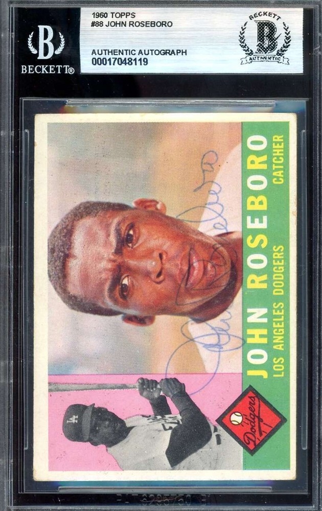 John Roseboro Beckett BAS Signed 1960 Topps Autograph