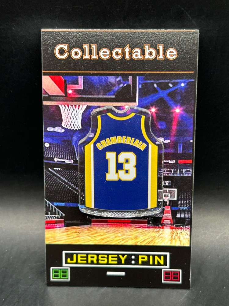 Retro Showtime Los Angeles Lakers Wilt Chamberlain Jersey Lapel Pin Collectible