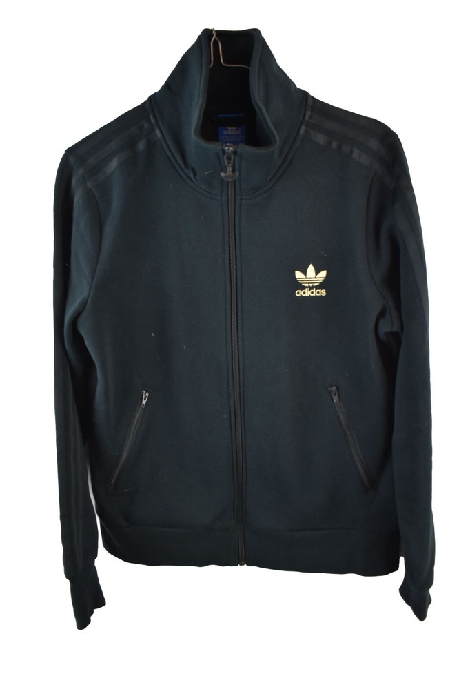 ADIDAS Black Track Jacket size Uk 12 Womens Full Zip Casual Outdoors Outerwear