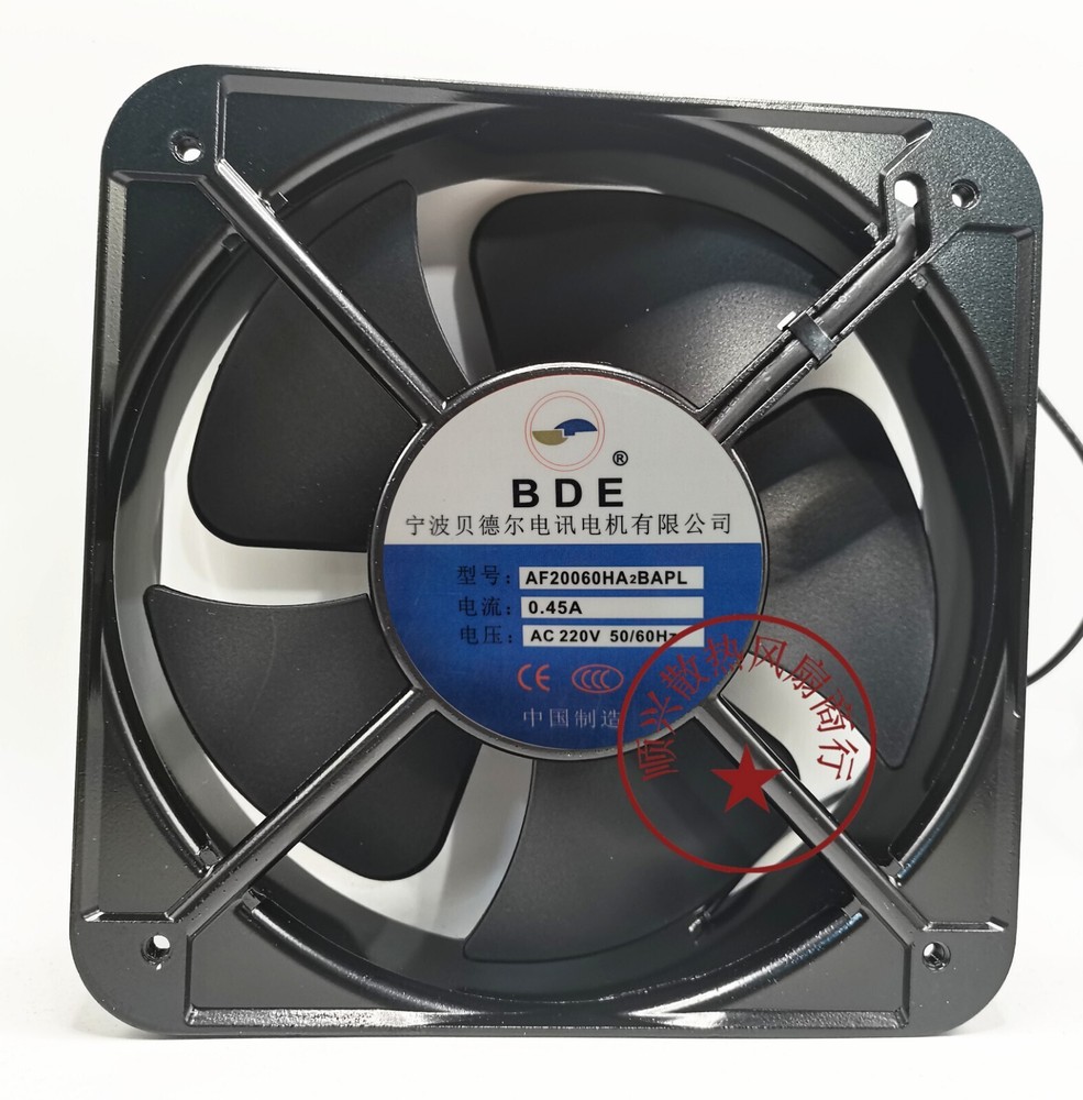 1 PCS BDE fan AF20060HA2BAPL AC220V 20060 20cm 2 wire axial fan aluminum frame