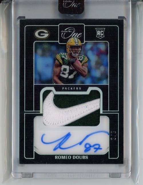 2022 Panini One AUTO NIKE SWOOSH PATCH RPA RC #/5 Romeo Doubs Packers ENCASED🔥