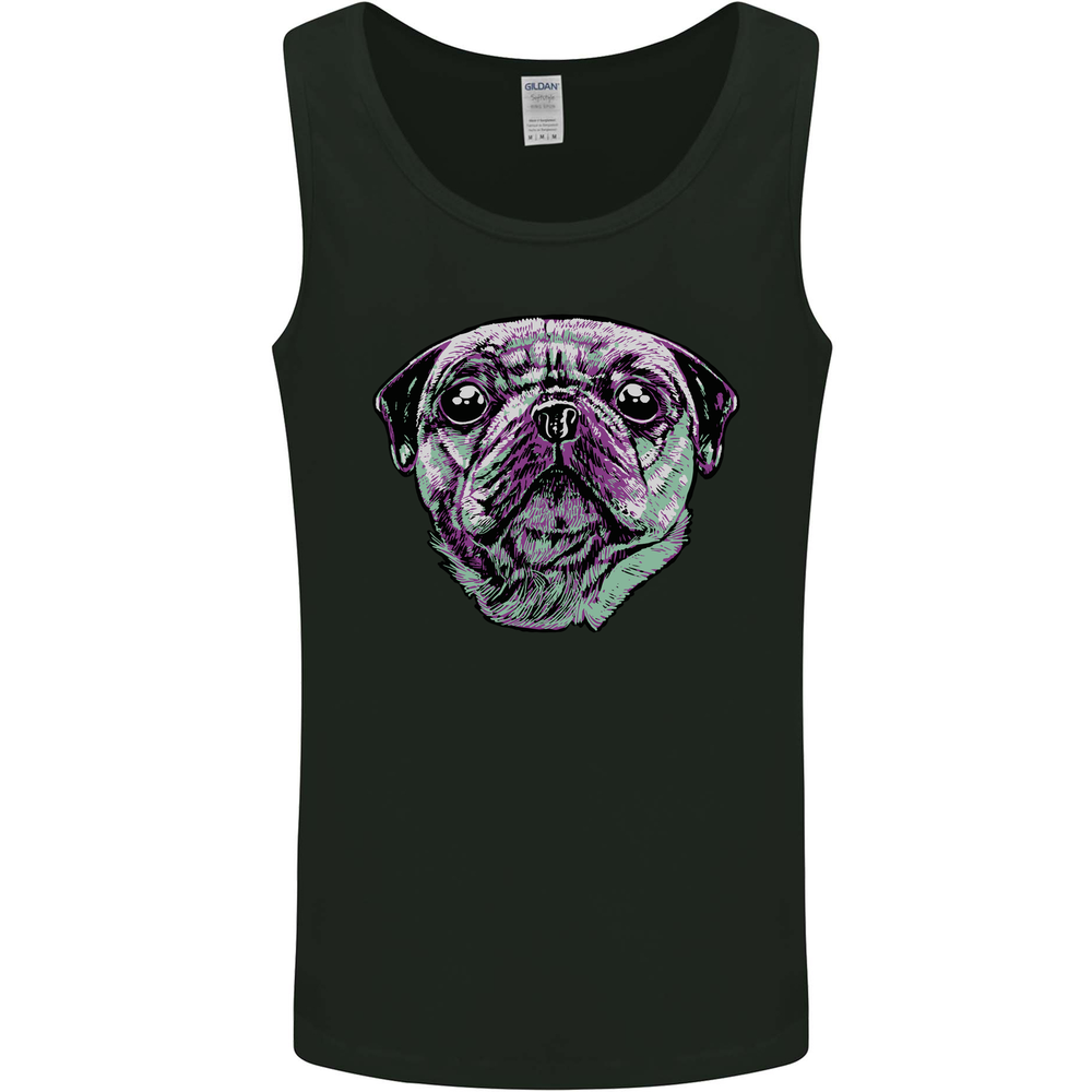 A Pug Face Dog Mens Vest Tank Top