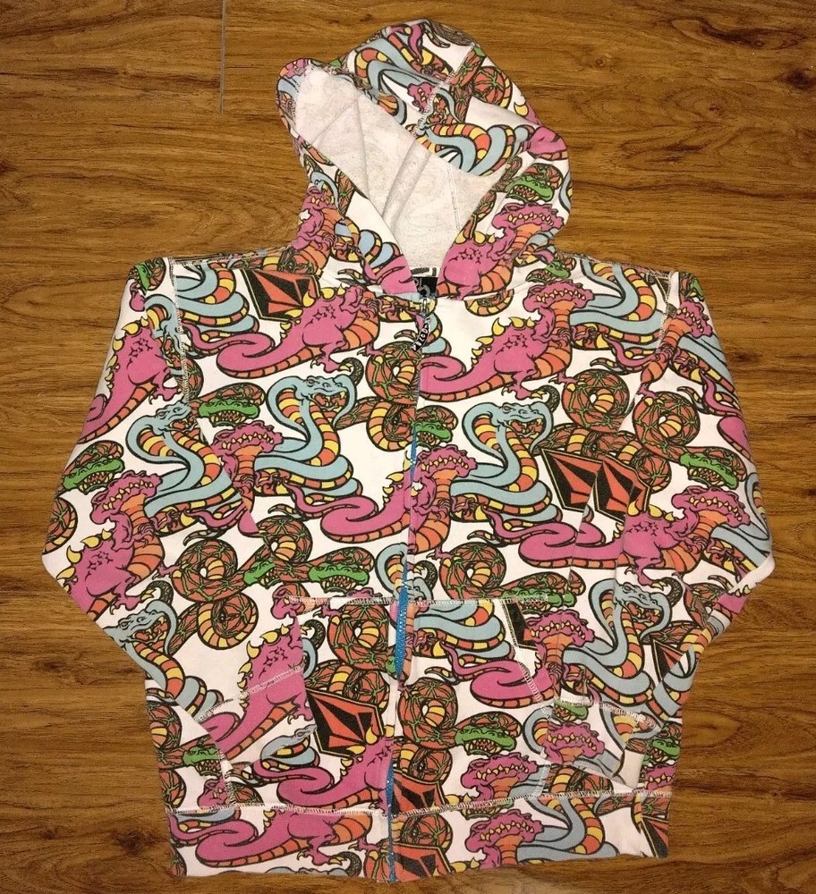 Vintage Y2K Volcom Zip Up AOP Ryan Sheckler Skate Hoodie Small