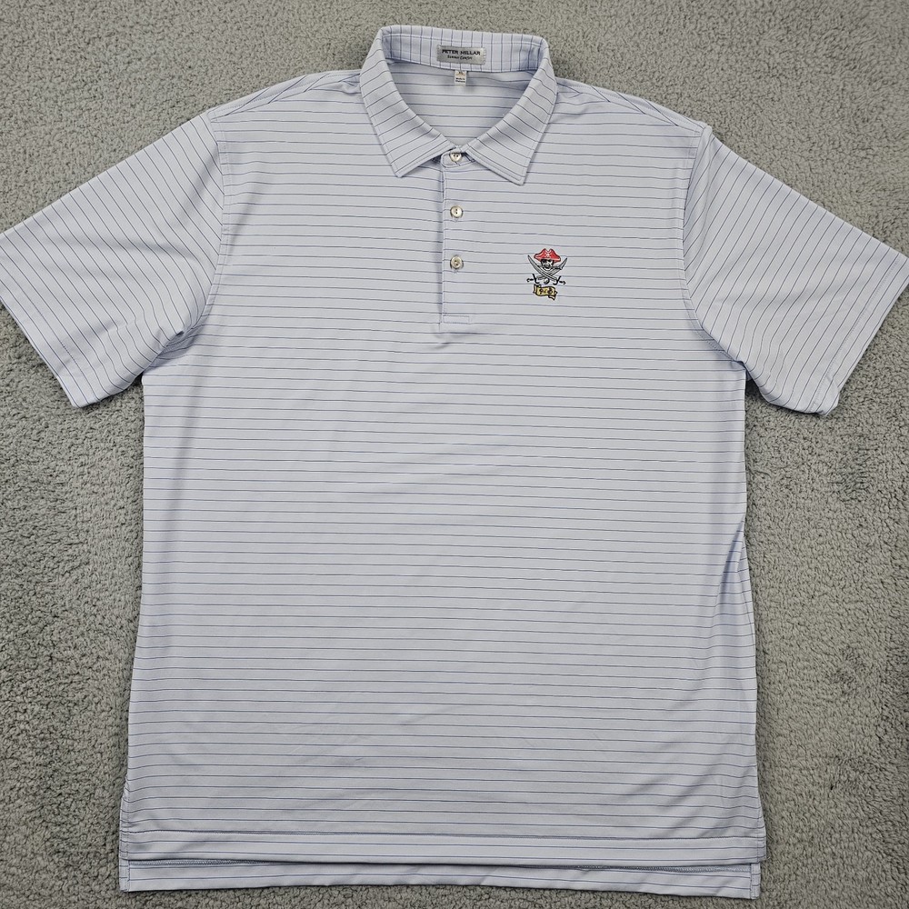 Peter Millar Summer Comfort Polo Shirt Mens XL Blue Golf Performance Stretch