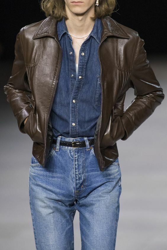 New 2020 Men's Fashion Show Brown Designer Men's Leather Jacket