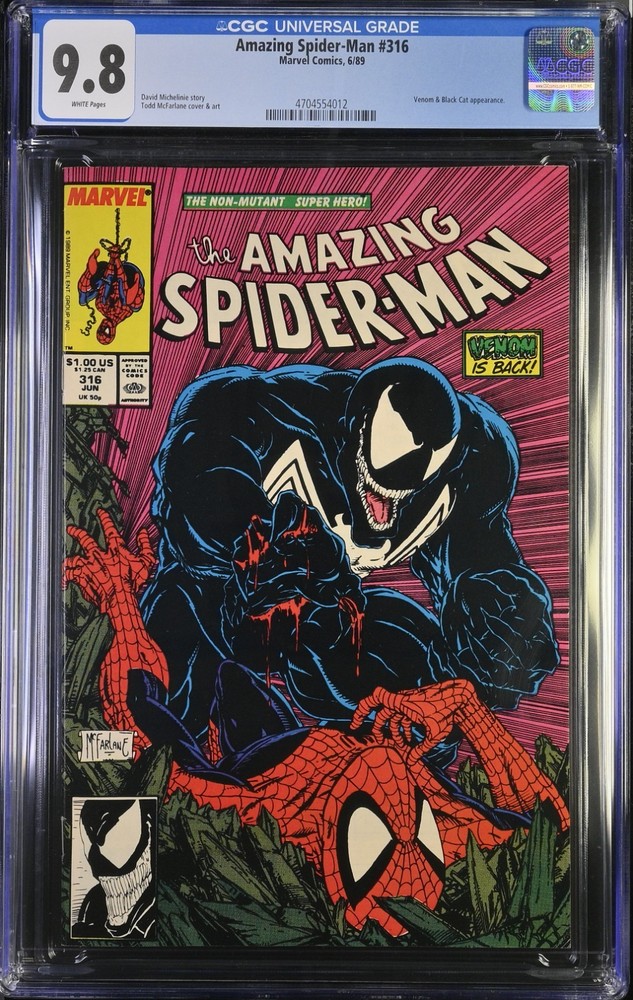 Amazing Spider-Man #316 CGC 9.8 1st Full Cover Venom Todd McFarlane Marvel 1989
