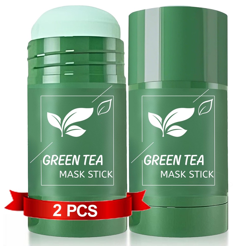 Green Tea Clay Stick Mask 2-Pack for Blackhead Removal & Deep Pore Cleansing
