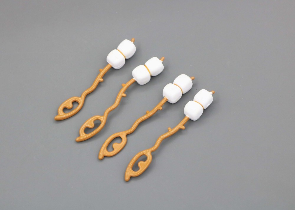 4 Marshmallow Sticks for Mattel Barbie doll accessory Dream House campfire