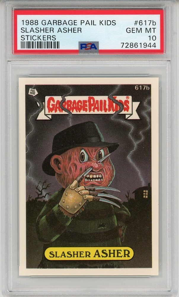 1988 Topps Garbage Pail Kids Series 15 Slasher Asher 617b PSA 10 GEM Mint Card