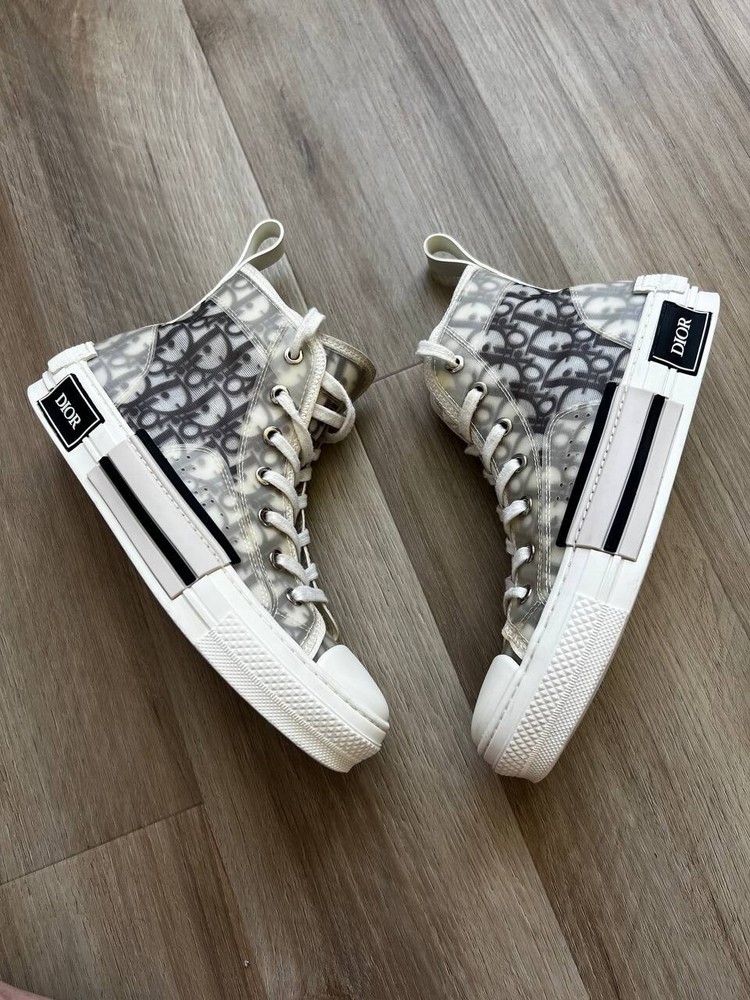 Dior Oblique High Top Sneakers for Women Size 39 All-Over Pattern