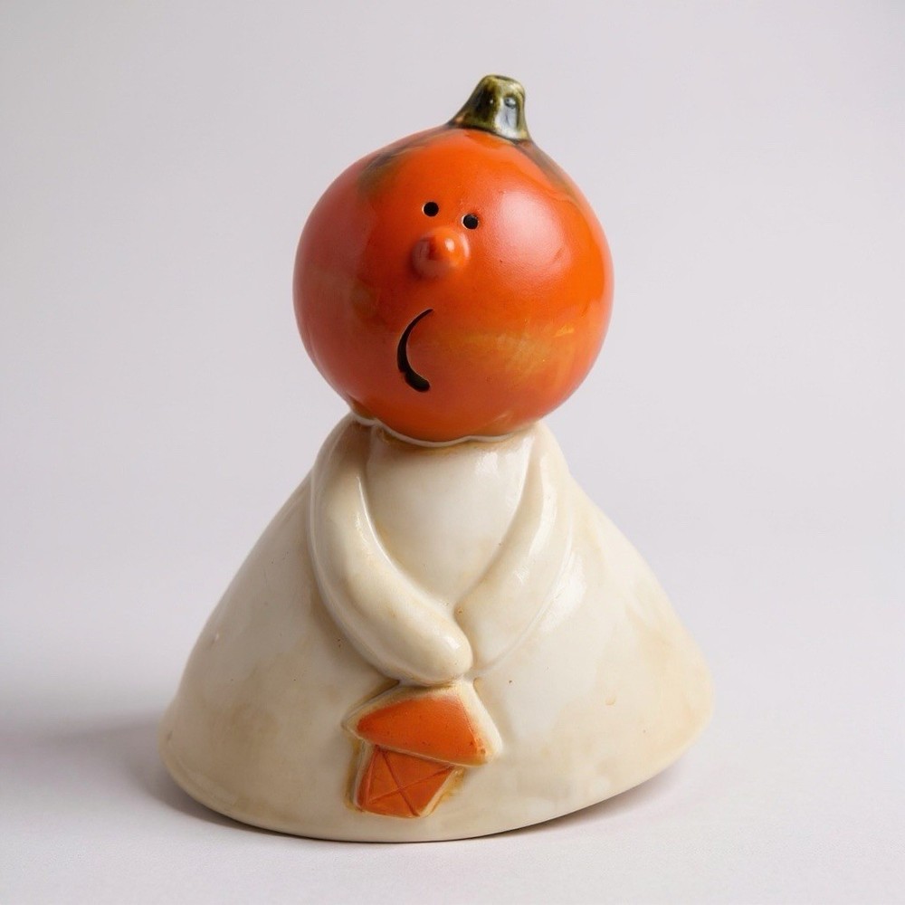 Halloween Ghost Pumpkin Ceramic Figurine Statue 8” Signature Homestyles Decor
