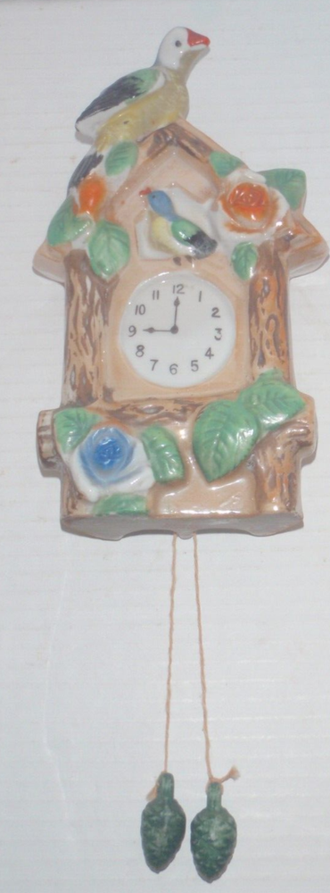 Vintage Japanese Mini Cuckoo Bird Porcelain Wall Pocket Vase