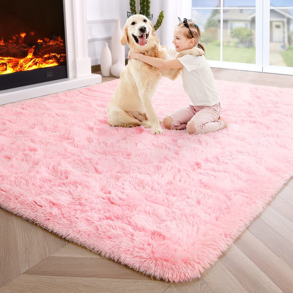 4x6 Soft Shaggy Fuzzy Rug for Bedroom or Kids Room Thick Plush Carpet