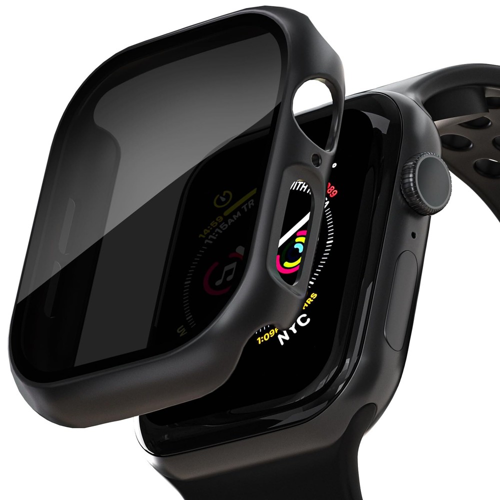 KUYUBMINYR 2 Pack Privacy Case for Apple Watch Screen Protector, Anti-Spy Temper
