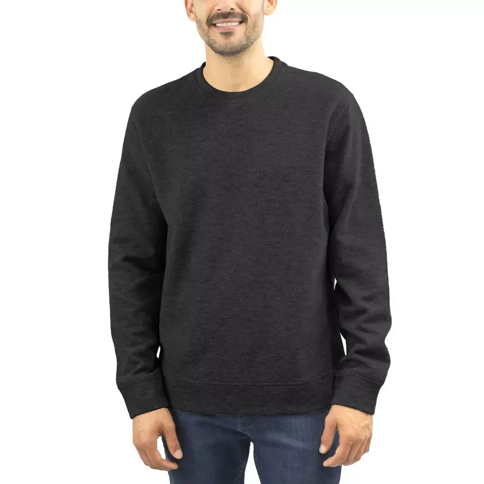 Jachs New York Men's Crew Neck Long Sleeve Fleece Sweatshirt, Black, Size M
