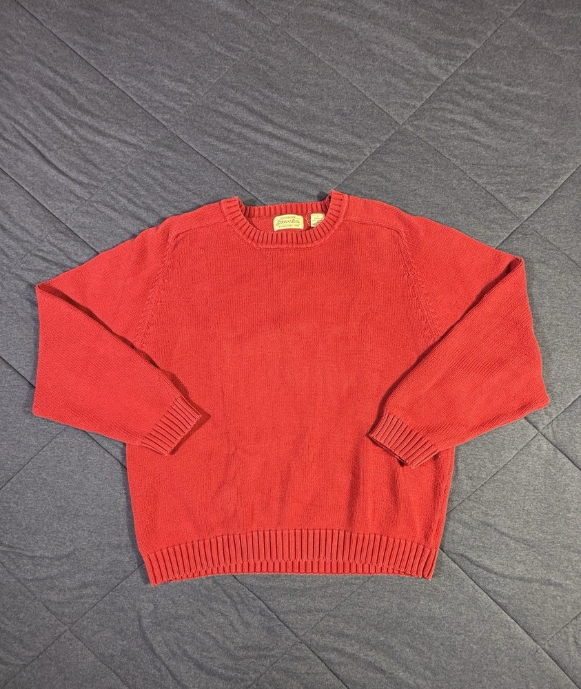 Vintage 90s St. John’s Bay Red Heavy Knit Crewneck Sweater Men’s Size Large
