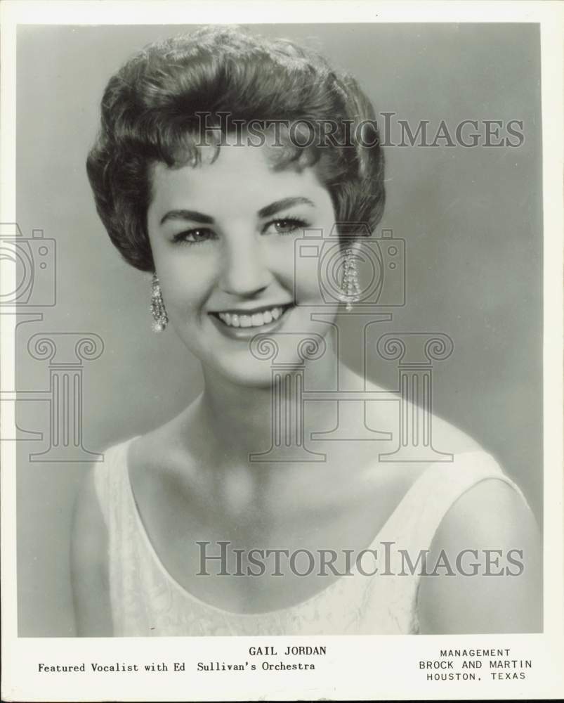 Vintage 1959 Photo of Vocalist Gail Jordan with Ed Sullivans Orchestra
