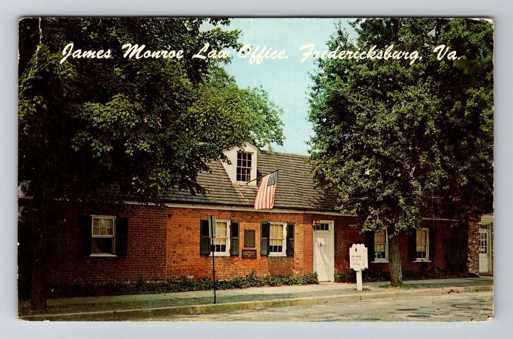 Fredericksburg VA-Virginia, James Monroe Law Office 1786-1791, Vintage Postcard