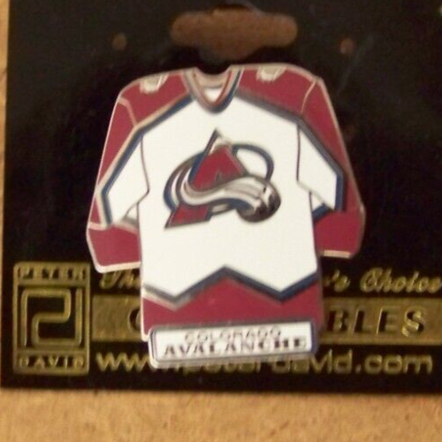 Colorado Avalanche NHL white jersey lapel pin collectible