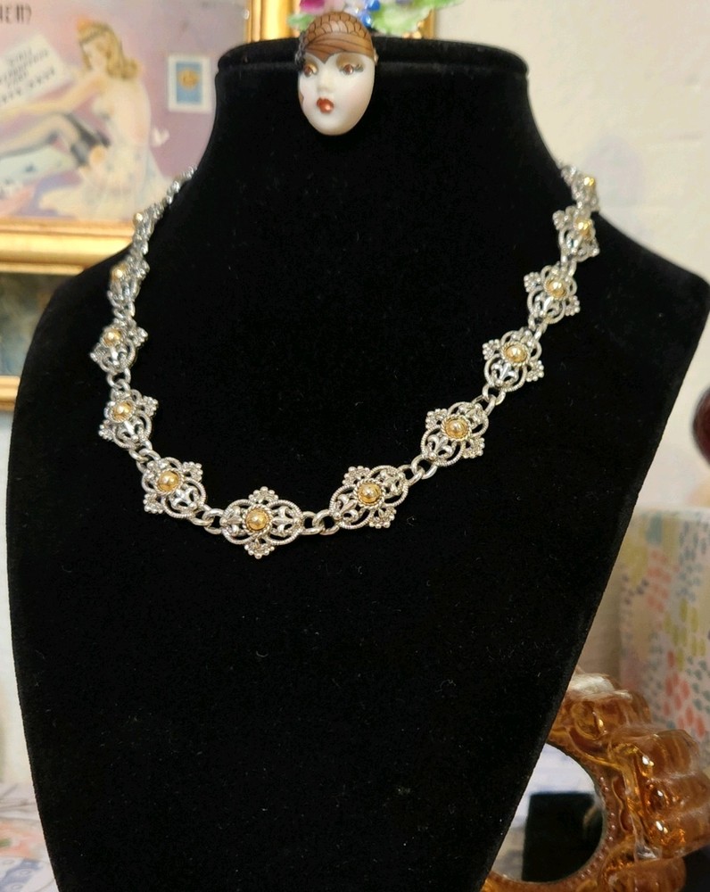 Park Lane Signed Gold Silver Two Tone Necklace 18