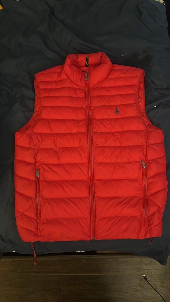 Polo Ralph Lauren Men's Red Water-Repellent Packable Puffer Vest