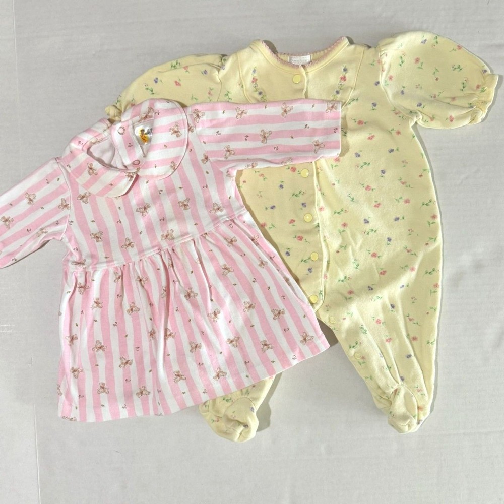 Cottagecore Quaint Baby Girl Layette & Dress, 3m, Y2K 2pc
