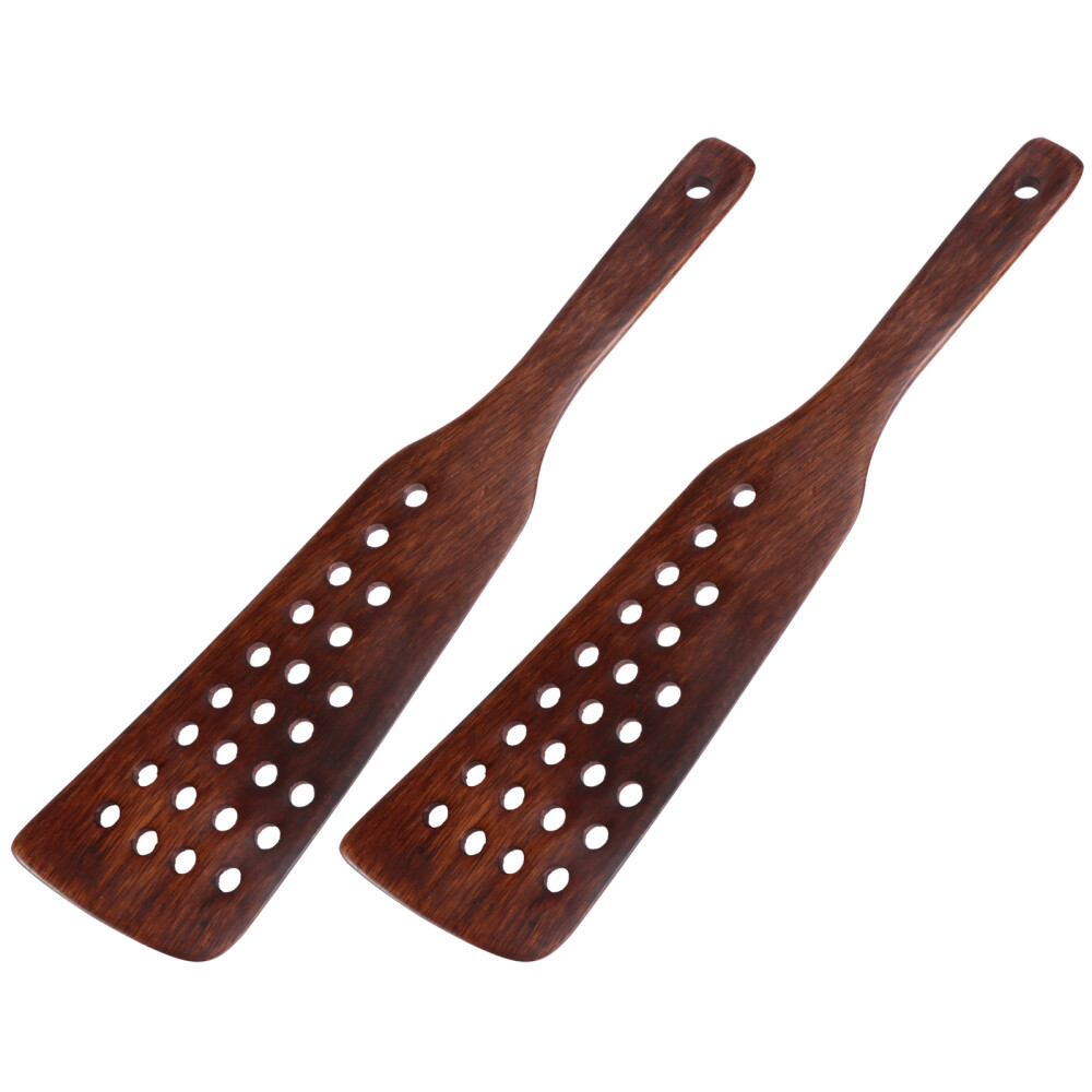 2 Pcs Wood Turner Spatula Wood Kitchen Utensil Nonstick Spatula