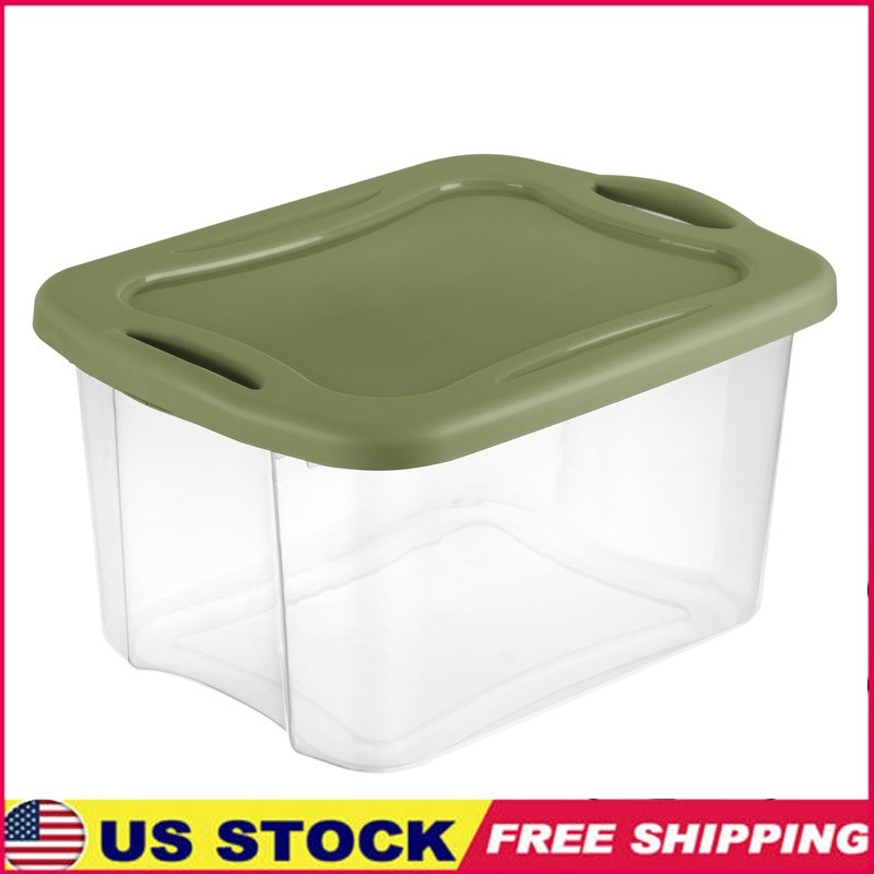 40 Quart Clear Stackable Storage Bin with Latch Lid and Full Grip Handles