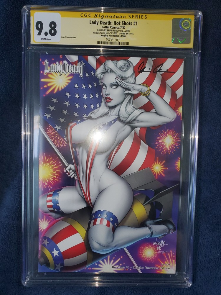 Lady Death Hot Shots 1 CGC SS 9.8 Naughty Firecracker Edition 87/300