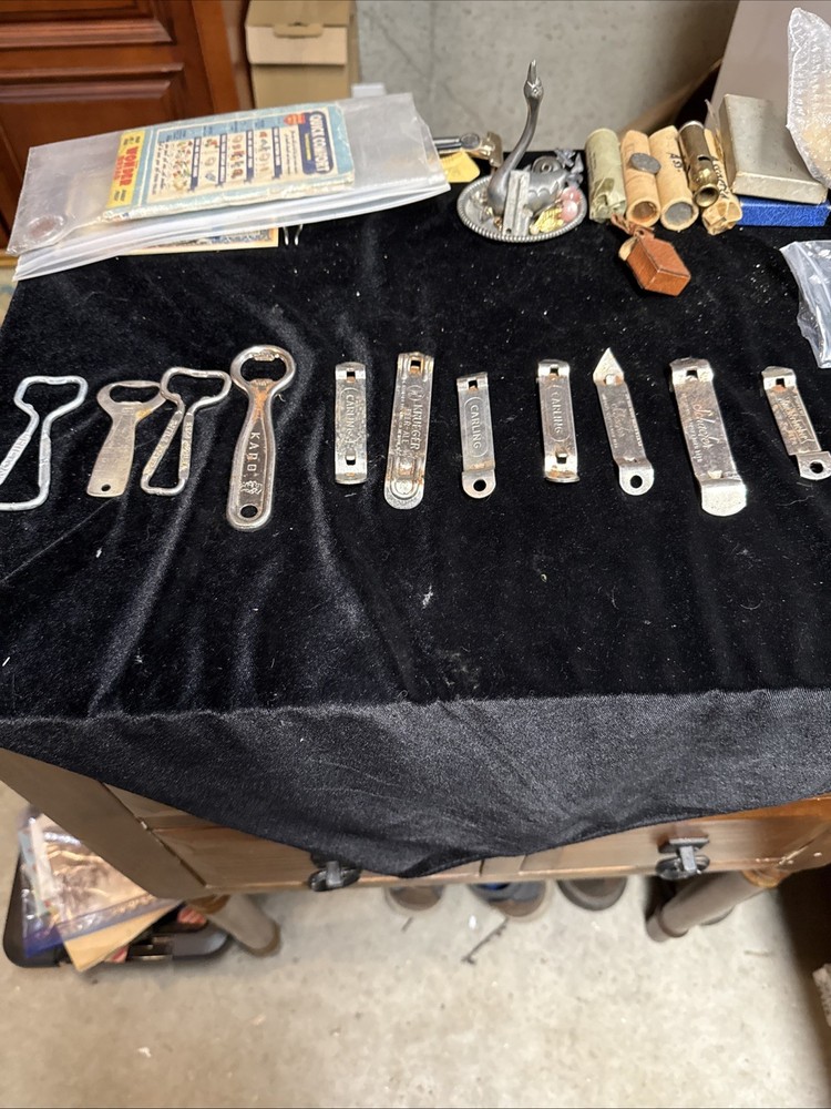 VINTAGE ADVERTISING BOTTLE OPENERS / CAN OPENERS ALL NEED A GOOD CLEANING