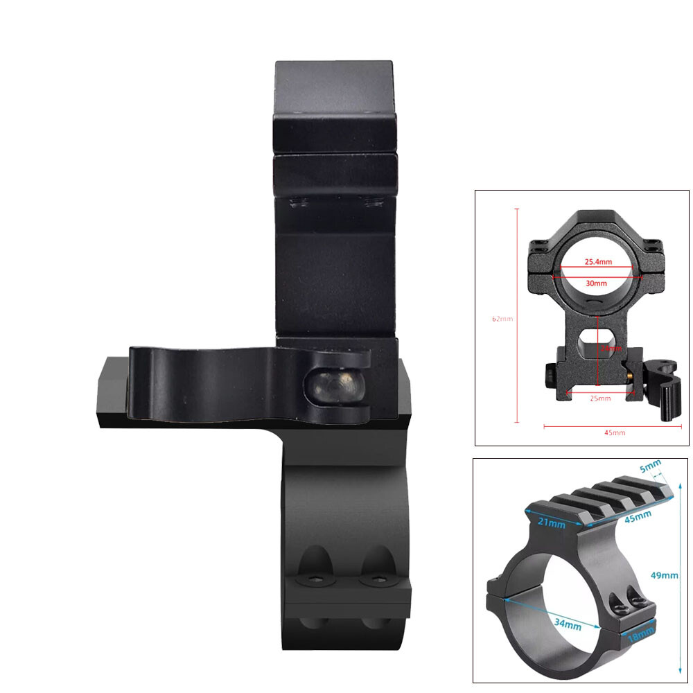 34mm Scope Barrel Adaptor with High Profile 25.4/30mm Ring Mount