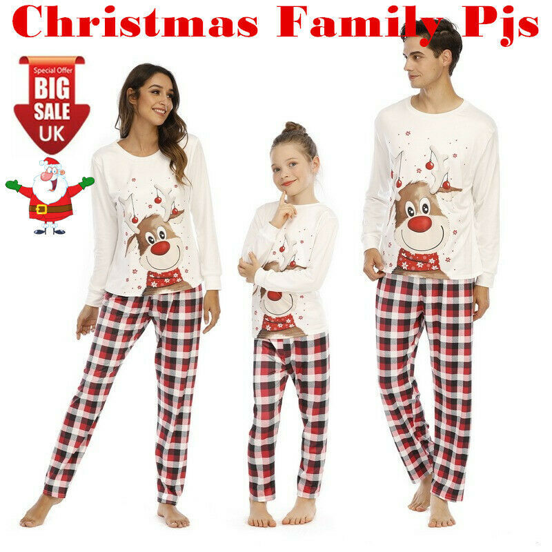 Christmas Pyjamas Family Matching Boys Girls PJs Set Xmas Adult Nightwear Outfit
