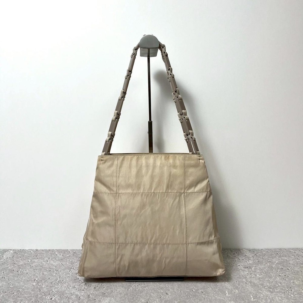 RARE PRADA Quilted Plastic Chain Strap Shoulder Tote Bag with Triangle Logo