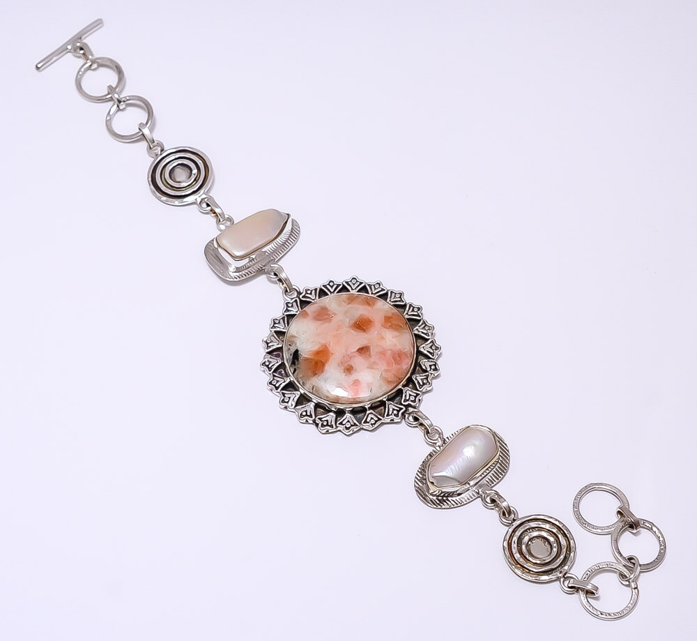 Golden Sunstone - Madagascar 925 Sterling Silver Bracelet 7-8.99