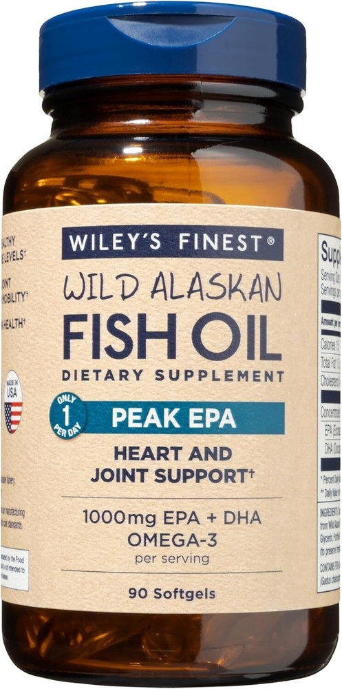 Fish Oil Heart Health Supplements 1000mg Omega-3s 90 Softgels - 90 Servings