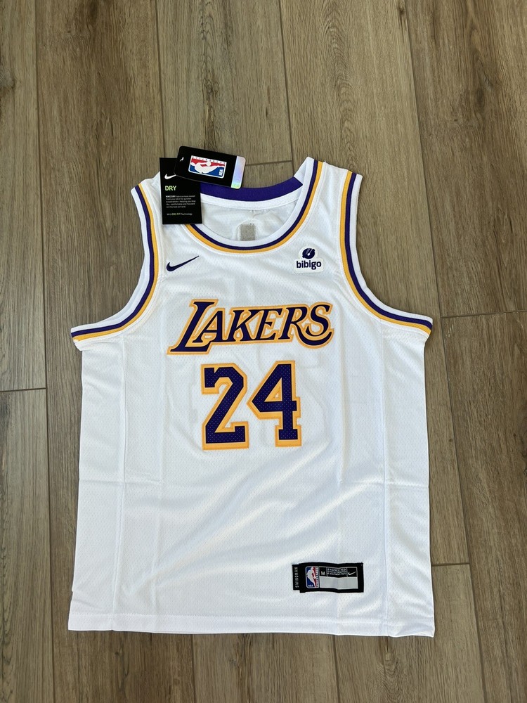 Jersey Kobe Bryant #24. Juvenil mediano blanco LA Lakers