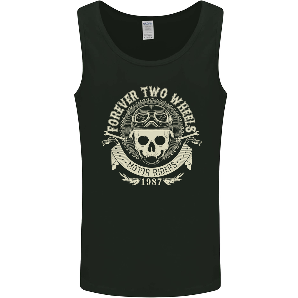 Forever Two Wheels Motorbike Biker Mens Vest Tank Top