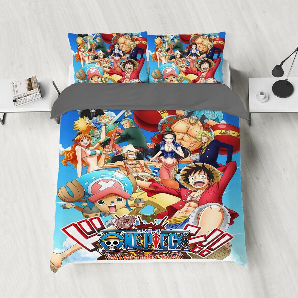 Pirate's printed Anime Fans Gift 2 Quilt Duvet Cover Set Bedding Super King