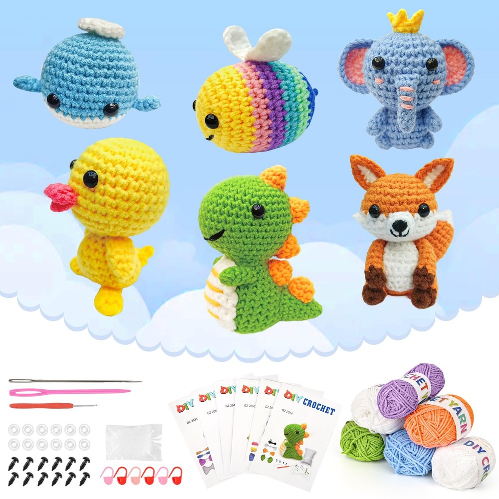 Crochet Starter Kit for Beginners with Animal Craft Knitting Supplies