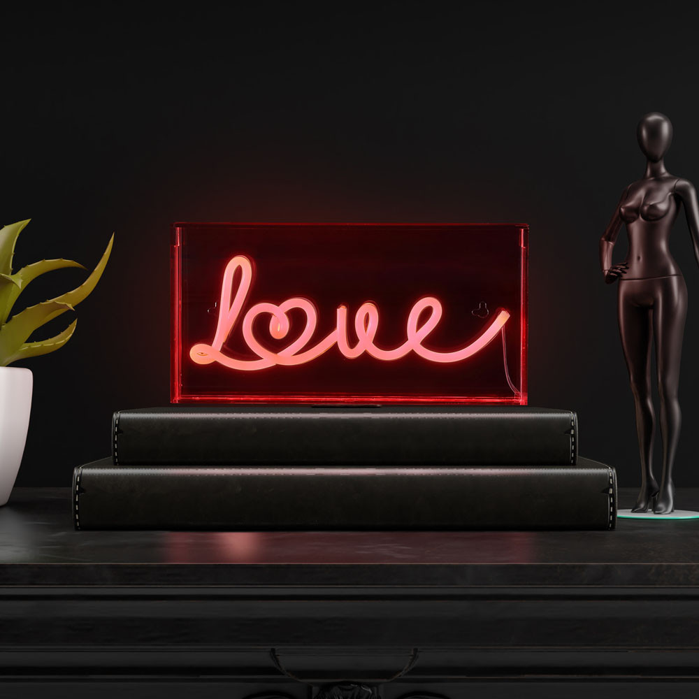 Jonathan Y 6in Tall Red LED Love Accent Light NEN1023