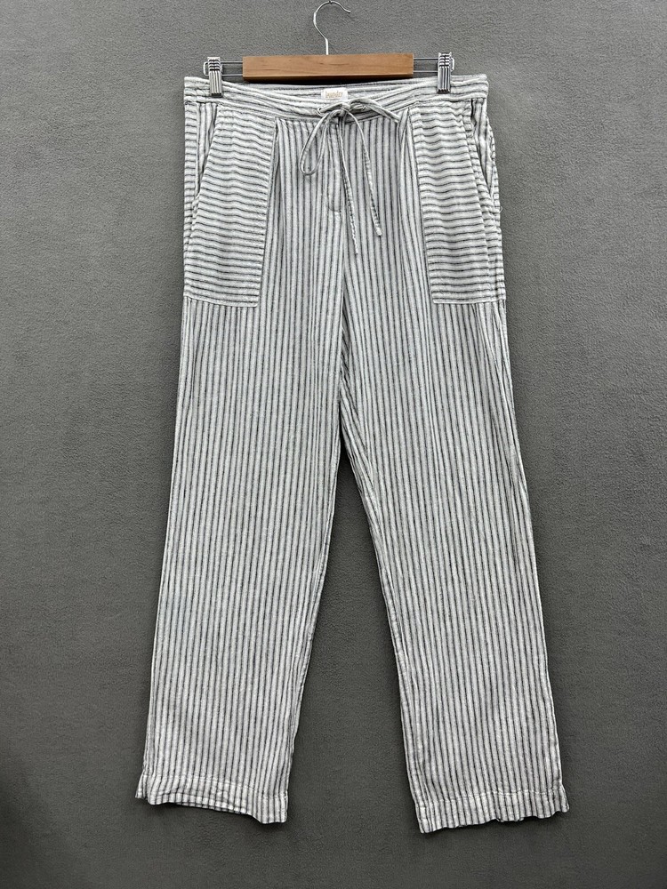 Pantalones costeros Laundry By Shelli Segal para mujer 10 rayas de lino Lagenlook