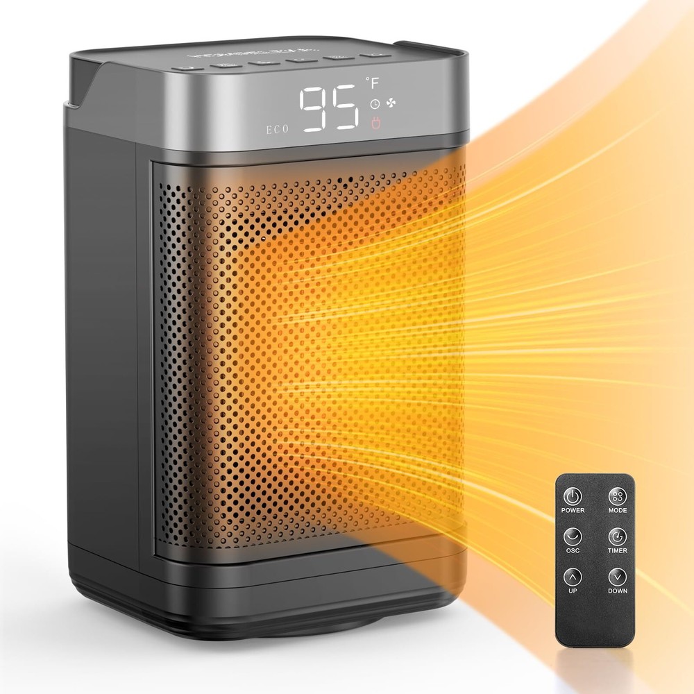 Portable Electric Space Heater - Small Desk Electric Heaters for Indoor Use, ...