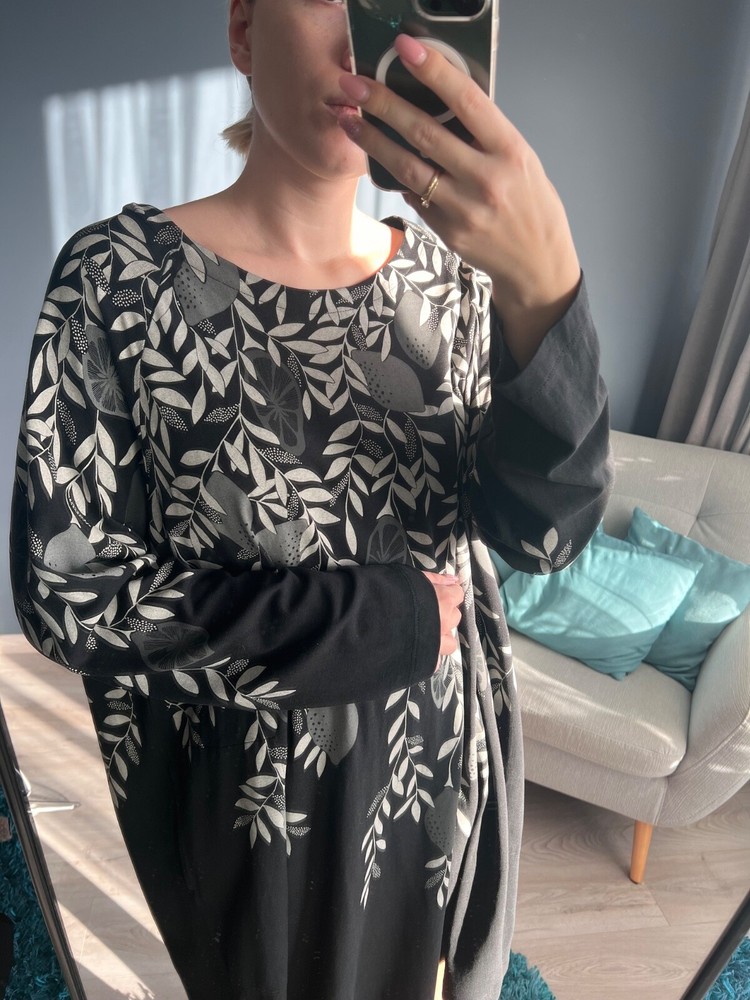 Gudrun Sjoden black dress with lemon print size XXL
