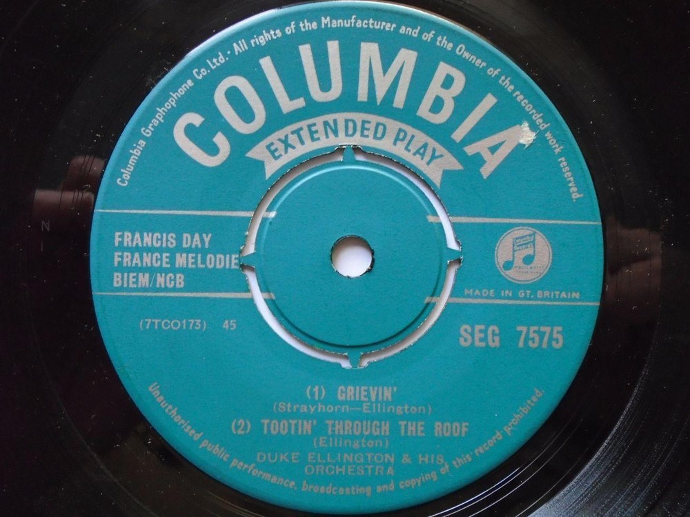 Duke Ellington Grievin EP Columbia SEG7575 EX 1950s Grievin