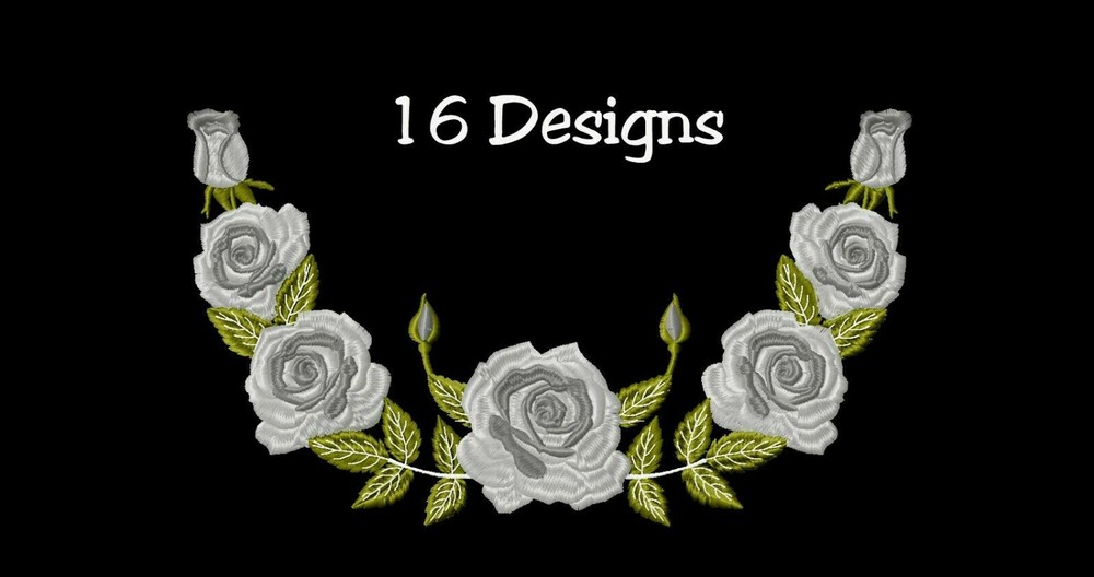 MACHINE EMBROIDERY DESIGNS - ROSES EMBROIDERY - DRESS, HANDBAG Embroidery Design