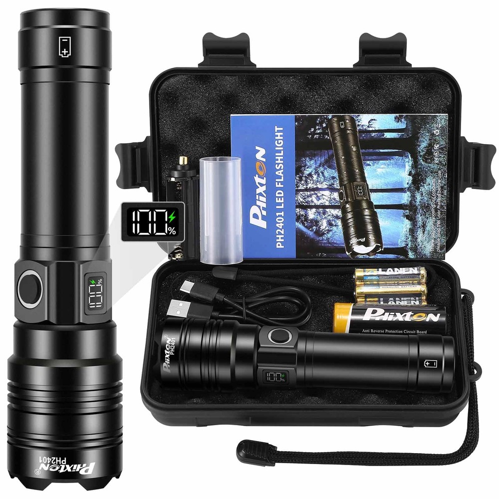 Super Bright 1000000 Lumens Rechargeable Flashlight with 3280 FT Long Range